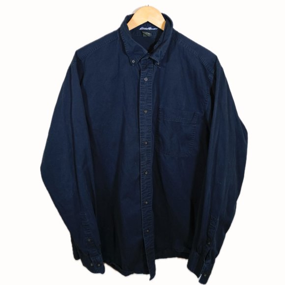 Vintage Eddie Bauer Black Button Up - Picture 1 of 4